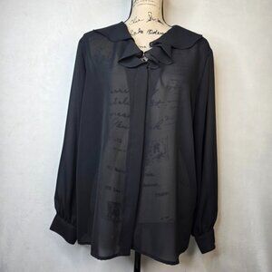 New York city design Co. Sheer black goth fairy witchy button up top 1xl